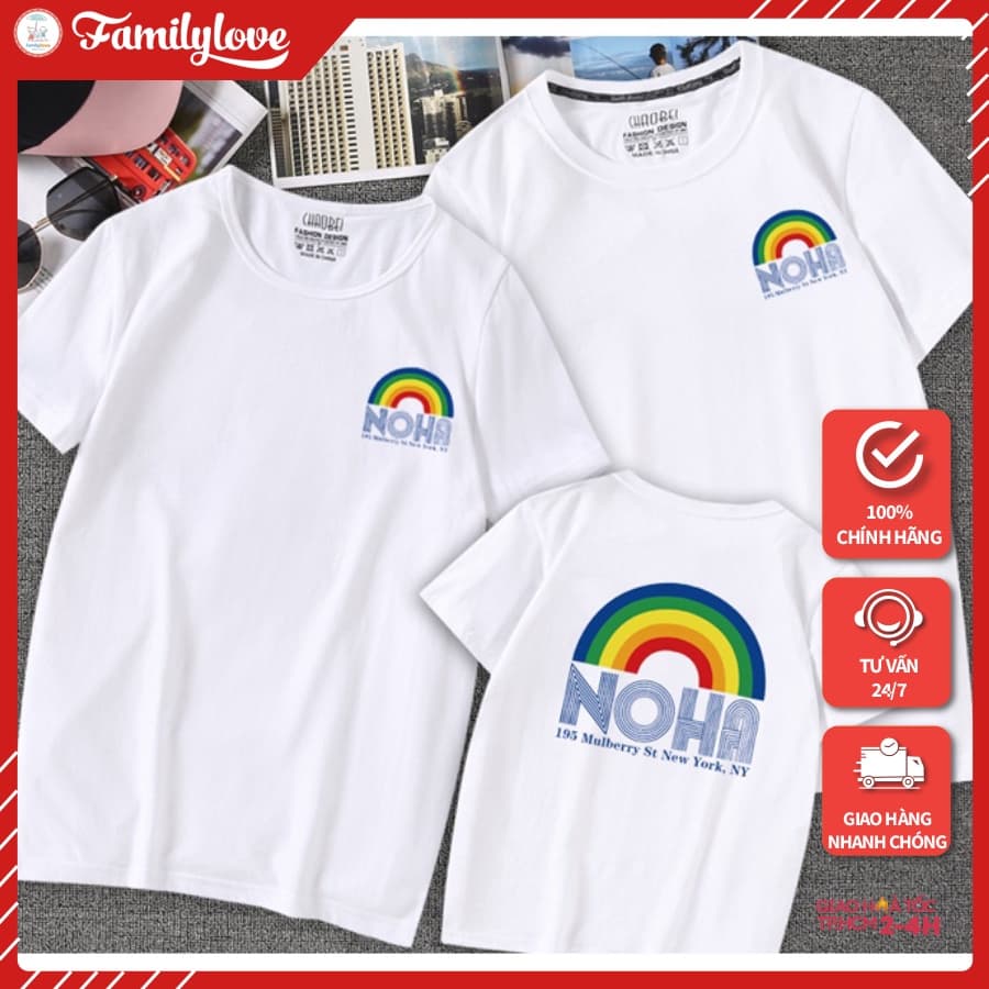Áo Gia Đình Familylove - Set Đồ Gia Đình Họa Tiết Cầu Vồng NOHA Chất Liệu Cotton 100% Co Giãn — 1