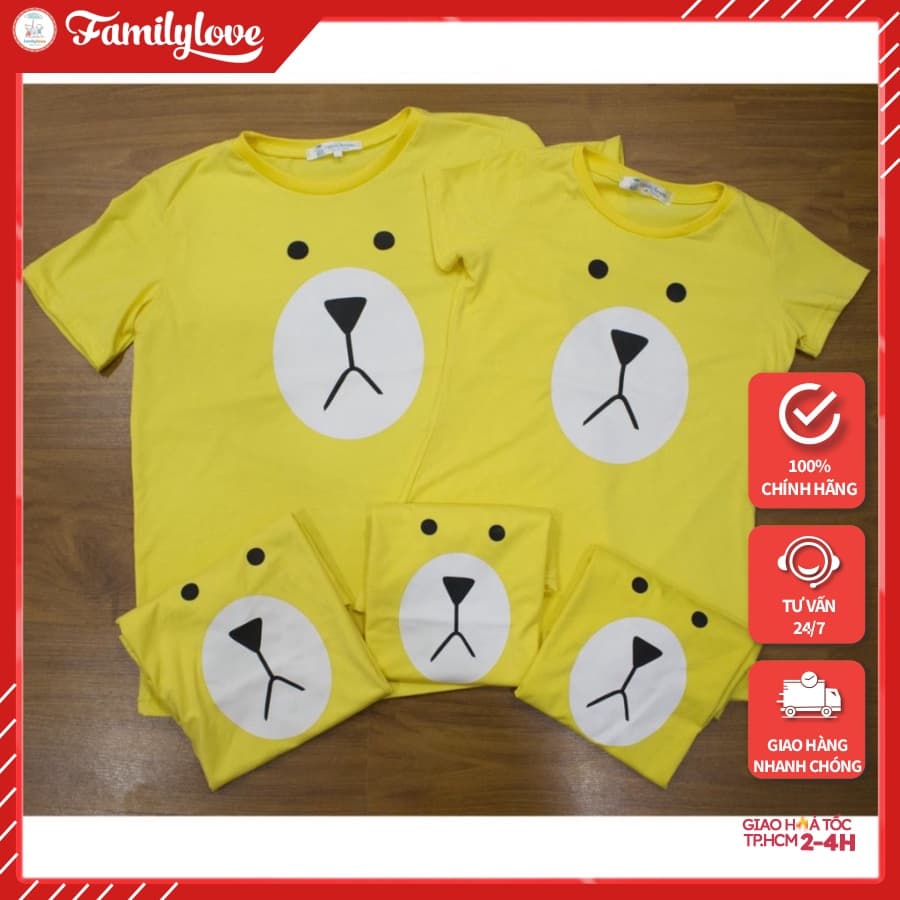 Set áo gia đình Gấu Vàng - Thời trang Familylove 💝 Hàng chuẩn thương hiệu — 1
