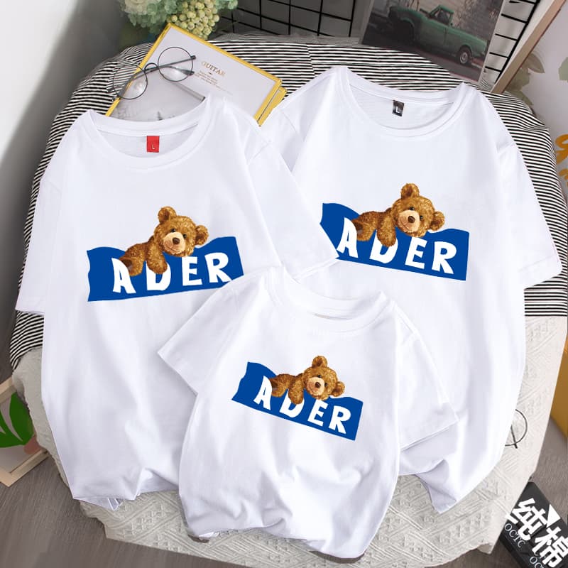 Áo gia đình Familylove - đồ gia đình họa tiết gấu ADER đáng yêu chất liệu cotton 100% co giãn cao cấp — 1
