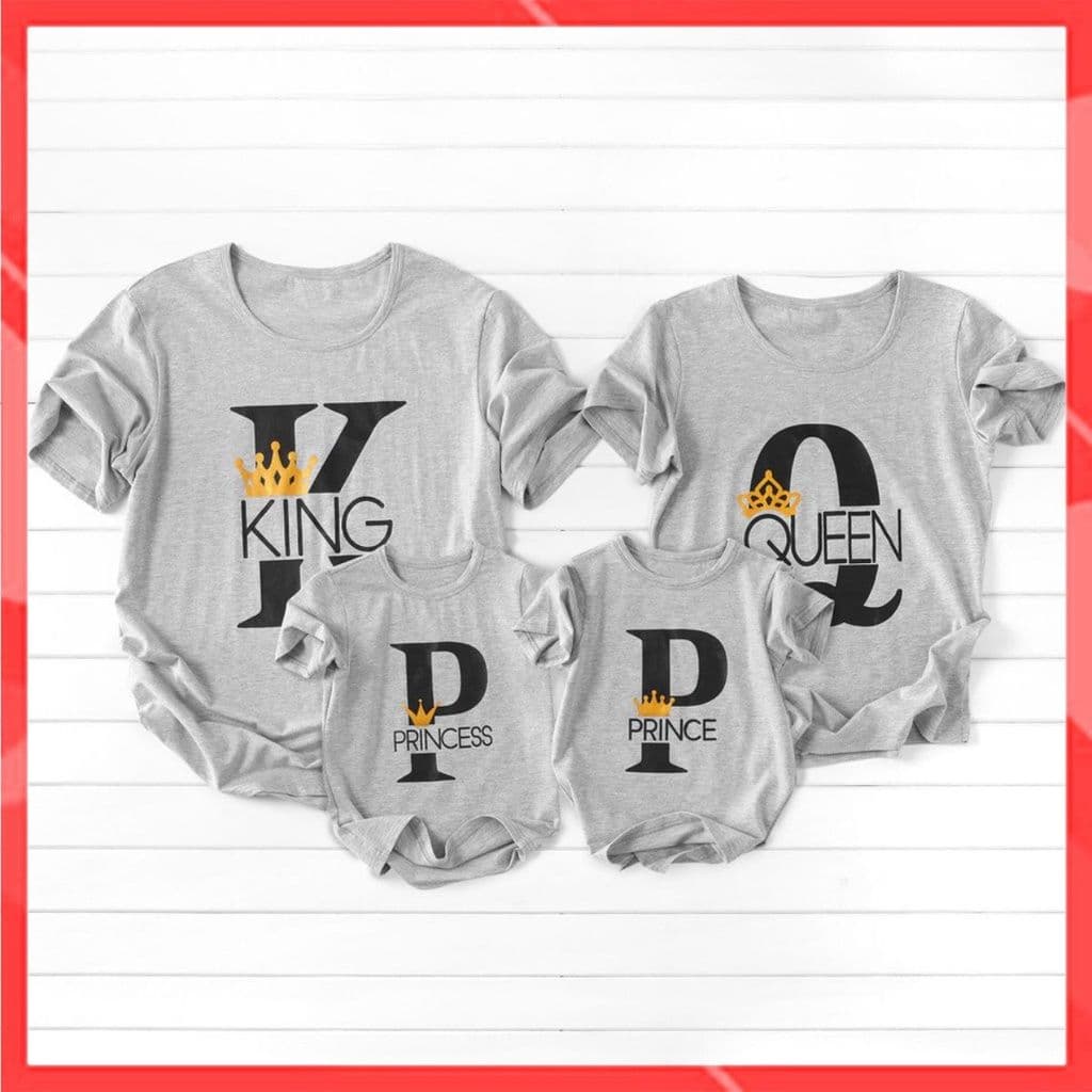 Áo gia đình Familylove - Mẫu Gia đình KING, QUEEN, PRINCE, PRINCESS
