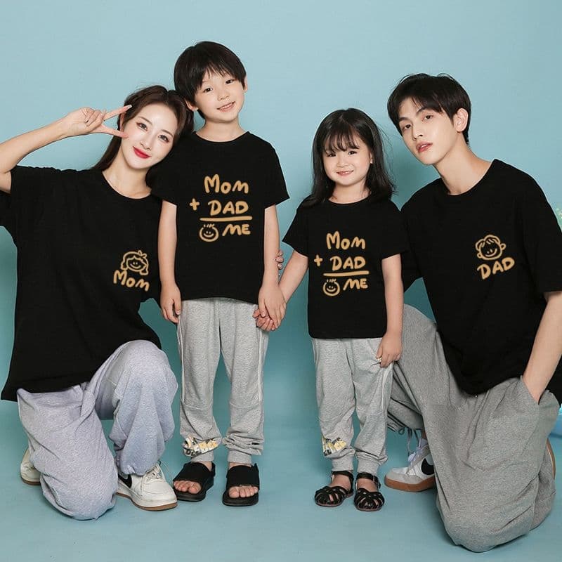 Áo gia đình Familylove - Set gia đình họa tiết CHIBI DAD MOM BABY Cute chất liệu cotton 100% cao cấp