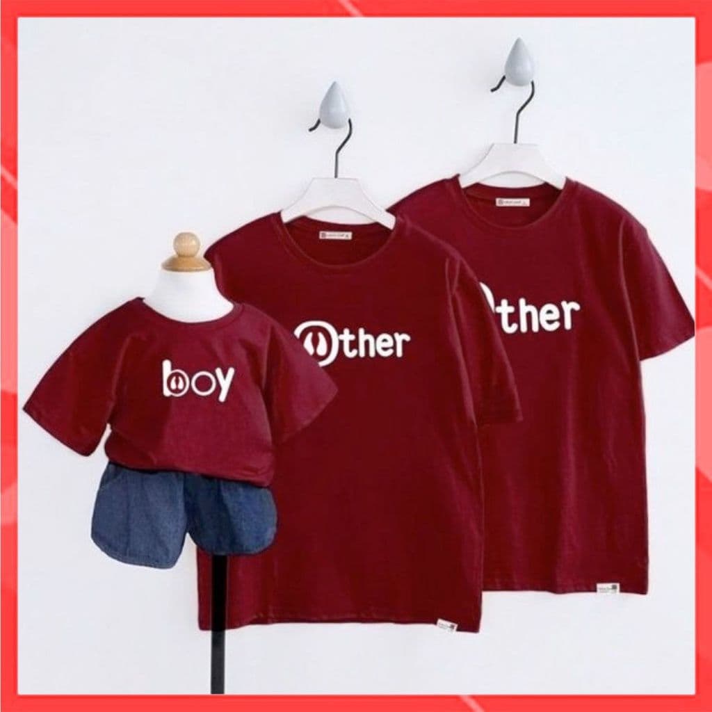 Áo Gia Đình Familylove - Set Đồng Phục Gia Đình chữ Father Mother Baby Họa Tiết Bàn Chân Chất Cotton