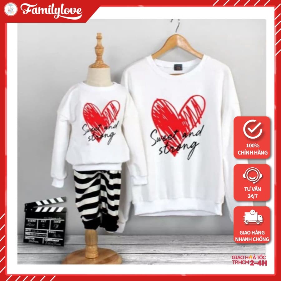 ÁO THUN GIA ĐINH THU ĐÔNG SWEET - Thời trang Familylove 💝 Hàng chuẩn thương hiệu — 1